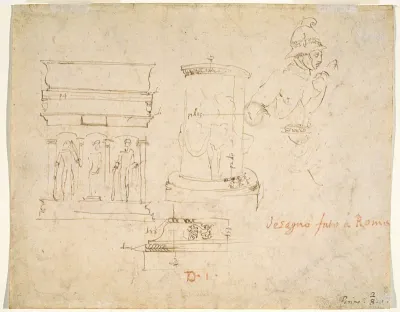 Architectural Details and a Soldier [verso]