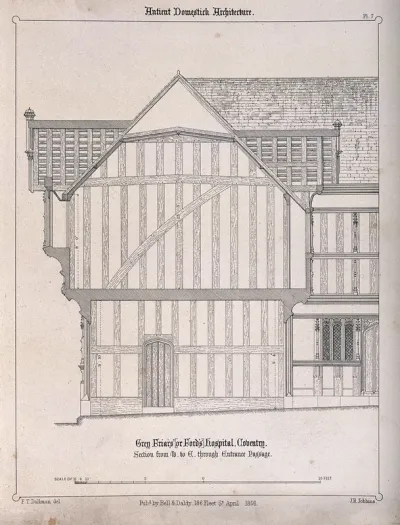 Architectural details of Grey Friar's Hospital, Coventry