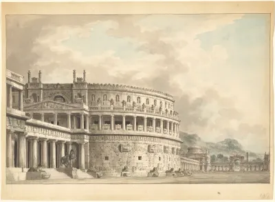 Architectural Fantasy of a Magnificent Ancient Mausoleum