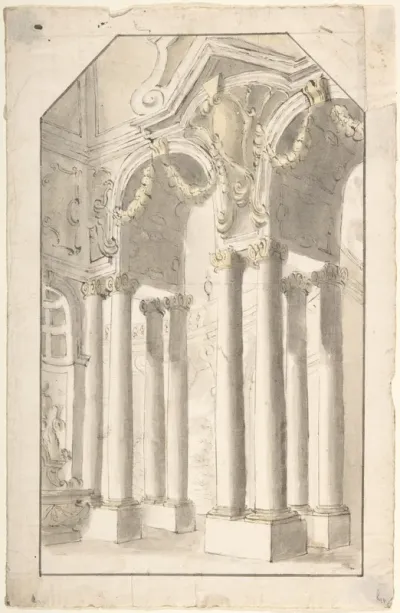 Architectural Perspective: Design for Painted Wall Decoration (?)