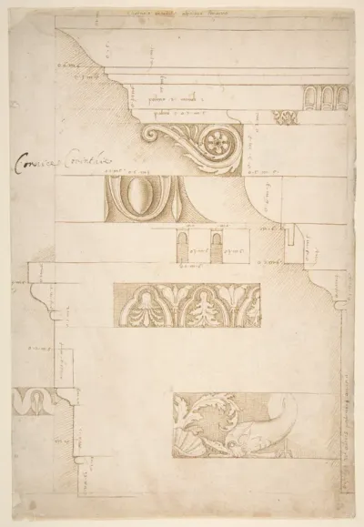 Architectural Study: The Measured Profiles of the Cornice and Entablature of the "Colonnacce" from the Forum Transitorium (the "Palace of Nerva")