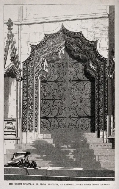 Architecture: a restored carved doorway at St