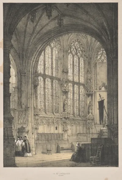 Architecture of the Middle Ages:  In St. Jacques, Dieppe, East End, Interior