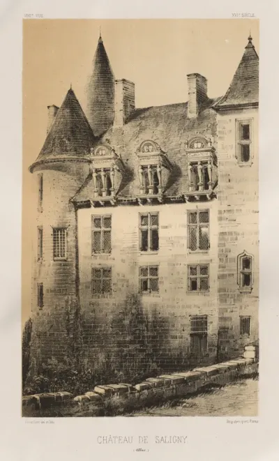Architecture Pittoresque ou Monuments des XVeme. Et XVIeme. Siecles: Chateaux de France des XV et XVI Siecles: Pl.100, Château de Saligny (Alliers)
