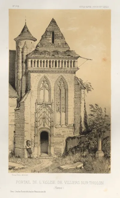 Architecture Pittoresque ou Monuments des xveme. Et xvieme. Siecles: Chateaux De France des XV et XVI Siecles: Pl.2, Portail de L'Eglise de Villiers Sur-Tholon (Yonne)