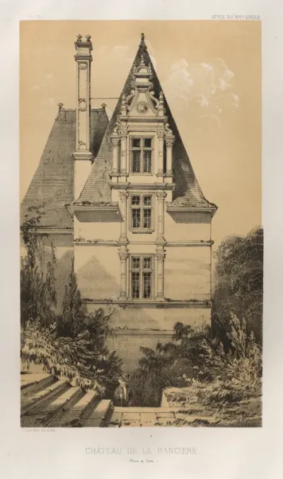 Architecture Pittoresque ou Monuments des xveme. Et xvieme. Siecles: Chateaux De France des XV et XVI Siecles: Pl. 37, Château De La Ranciere (Maine et Loire)