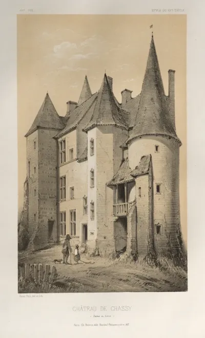 Architecture Pittoresque ou Monuments des xveme. Et xvieme. Siecles: Chateaux De France des XV et XVI Siecles: Pl. 45 Château De Chassy (Saône et Loire)