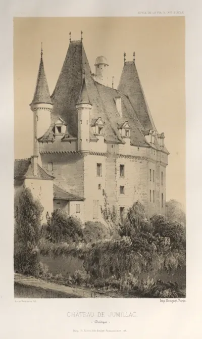 Architecture Pittoresque ou Monuments des XVeme. Et XVIeme. Siecles: Chateaux de France des XV et XVI Siecles: Pl. 51, Château De Jumillac (Dordogne)
