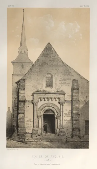 Architecture Pittoresque ou Monuments des XVeme. Et XVIeme. Siecles: Chateaux de France des XV et XVI Siecles: Pl. 58, Église De Requeil (Sarthe)