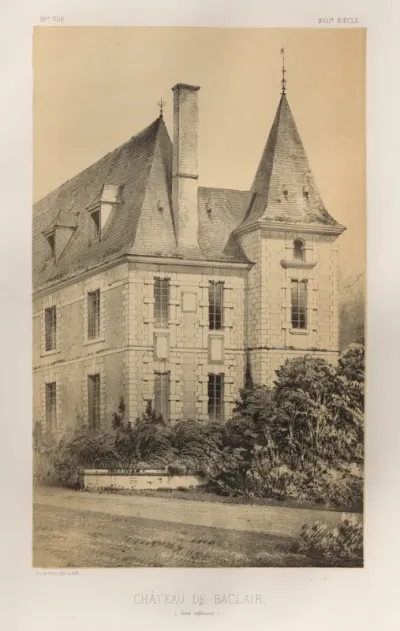 Architecture Pittoresque ou Monuments des XVeme. Et XVIeme. Siecles: Chateaux de France des XV et XVI Siecles: Pl. 59, Château De Baclair (Seine inférieure)