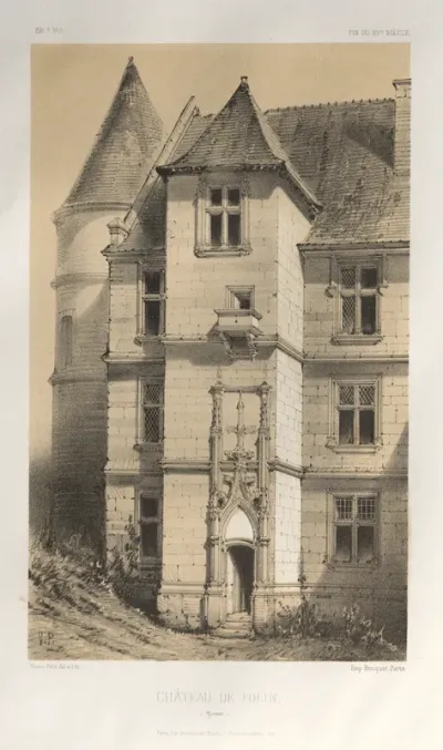 Architecture Pittoresque ou Monuments des XVeme. Et XVIeme. Siecles: Chateaux de France des XV et XVI Siecles: Pl. 62, Château De Folin (Yonne)