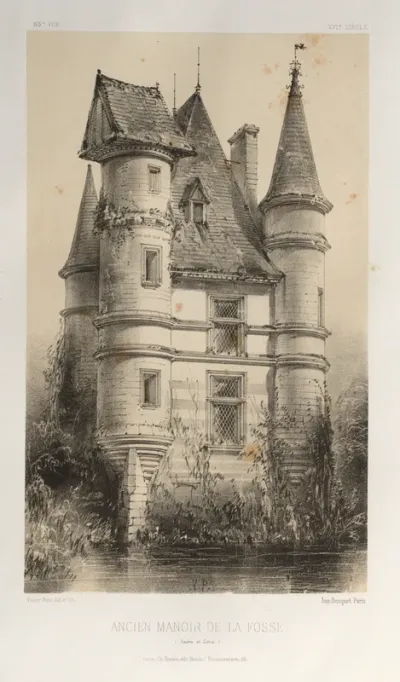 Architecture Pittoresque ou Monuments des XVeme. Et XVIeme. Siecles: Chateaux de France des XV et XVI Siecles: Pl. 63, Ancien Manoir De La Fosse (Saône et Loire)
