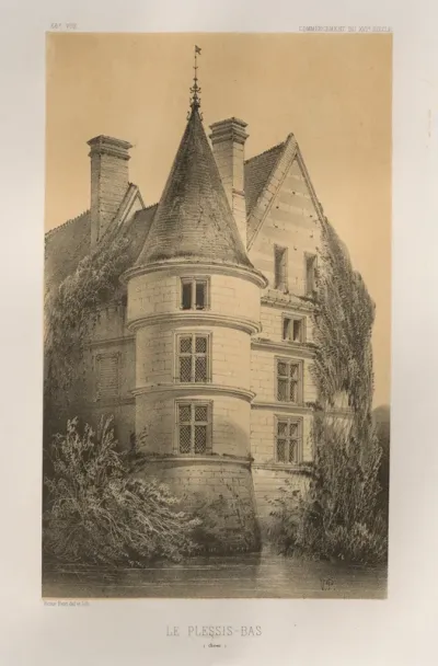 Architecture Pittoresque ou Monuments des XVeme. Et XVIeme. Siecles: Chateaux de France des XV et XVI Siecles: Pl. 68, Le Plessis-Bas (Aisne)