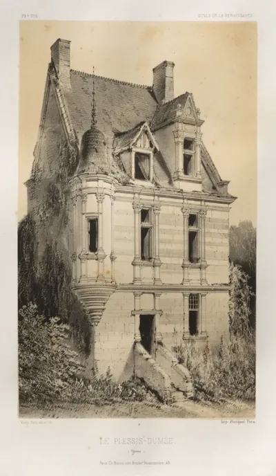 Architecture Pittoresque ou Monuments des XVeme. Et XVIeme. Siecles: Chateaux de France des XV et XVI Siecles: Pl. 79, Le Plessis-Dumée (Yonne)