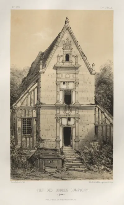 Architecture Pittoresque ou Monuments des XVeme. Et XVIeme. Siecles: Chateaux de France des XV et XVI Siecles: Pl. 81, FIEf Des Bordes-Compigny (Yonne)