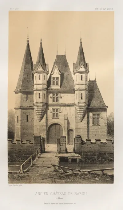 Architecture Pittoresque ou Monuments des XVeme. Et XVIeme. Siecles: Chateaux de France des XV et XVI Siecles: Pl. 88, Ancien Château de Barou (Calvados)