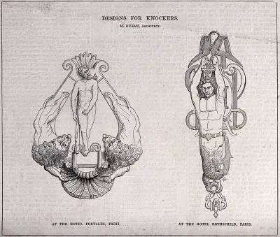 Architecture: two designs for door knockers