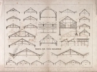 Architecture: various roof trusses for agricultural buildings