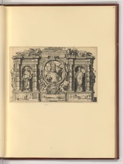 Architektur mit dem Porträt Georg Friedrich Erzbischof von Mainz