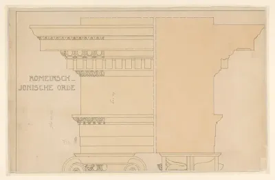 Architraaf, fries en kroonlijst van Romeins-Ionische orde