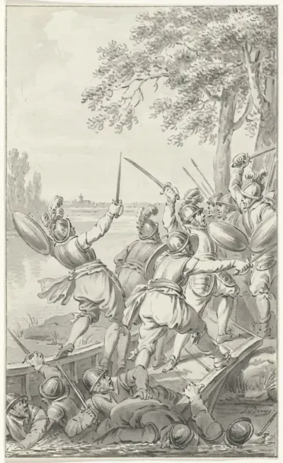 Arent van Benschop en Jan van Renesse verdrinken in de Lek, 1304