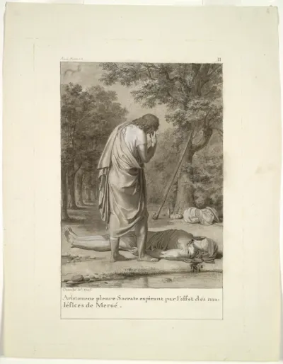 Aristomenes Mourning the Death of Socrates from the Bewitchment of Meroë (from Book 1 of Apuleius, "The Golden Ass")