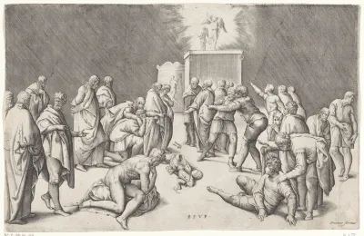 Ark des Verbonds in de tempel van Dagon