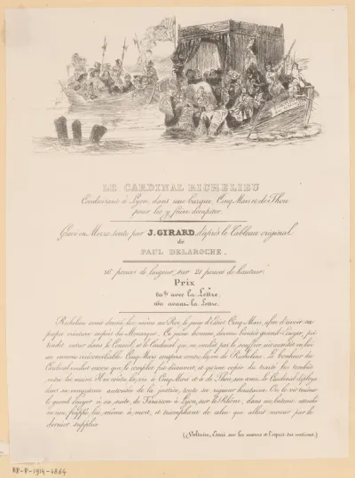 Armand-Jean du Plessis hertog van Richelieu onderweg naar Lyon