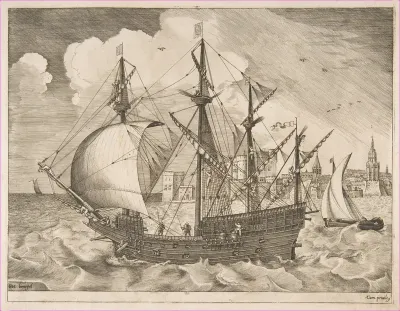Armed Four-Master Putting Out to Sea from The Sailing Vessels