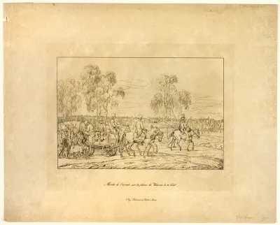 Army march on the Wiazma plain on August 28th, from Picturesque and military journey from Willenberg in Prussia to Moscow