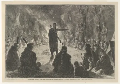 Around the Council Fire, The Young Brave's Speech, from "Harper's Weekly"