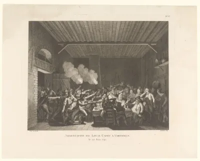 Arrestatie van Louis Capet (Lodewijk XVI) in Varennes-en-Argonne