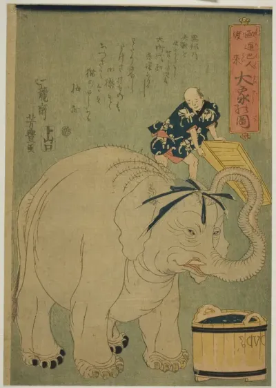 Arrival of the Europeans: The Great Elephant (Yoroppajin torai, Daizo no zu)