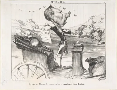 Arrivée en Alsace du commissaire extraordinaire Coco Romieu, published in Le Charivari