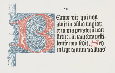 Art of the Lithograph: Psalter- Initial B, Plate VIII