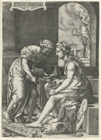 Artemisia drinkt het as van haar man Mausolus