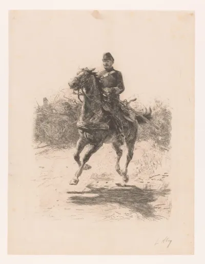 Artillerieofficier te paard