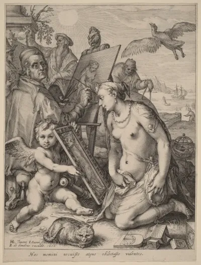 Artist Painting a Nude Woman: Allegory of Visual Perception
