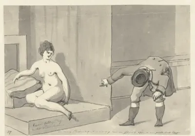‘Artist Pointing at a Seated Model’
