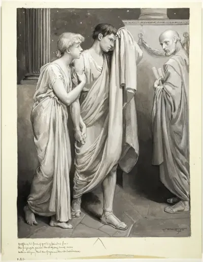 As One Came Near with Curl'd Gray Beard, Sharp Eyes, and Smooth Bald Crown