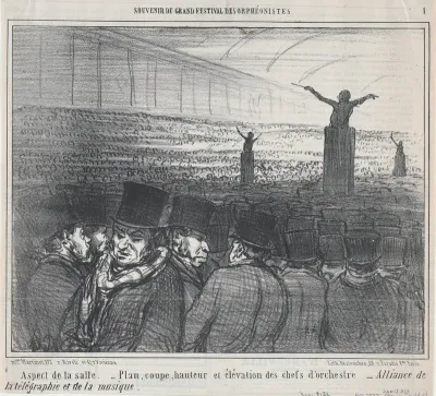 Aspect de la salle..., from Actualités, published in Le Charivari, April 2, 1859