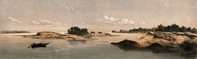 Assam: alluvial deposits in the Brahmaputra, above Rakusni Hill