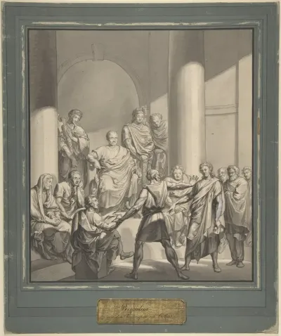 Assembly of Roman Figures, from Regulus, a play by Collin