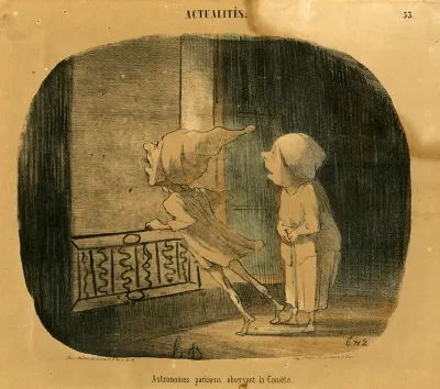 Astronomes parisiens observant la Comète (Paris Astronomers Observing a Comet), published in Le Charivari, September 3, 1853