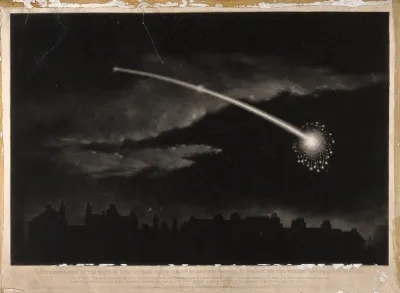 Astronomy: a meteor in the night sky over London