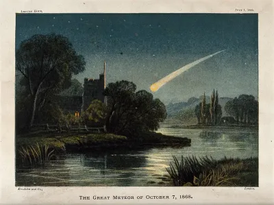 Astronomy: a meteor in the night sky