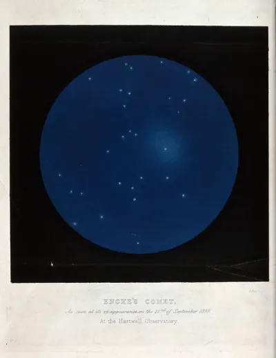 Astronomy: stars in the night sky, with Encke's comet