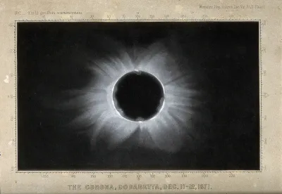 Astronomy: the corona of the sun, viewed during a total solar eclipse