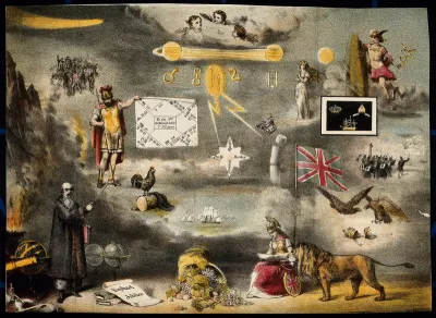 Astronomy: various apocalyptic scenes, including a comet, lightning, and French soldiers