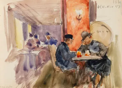 At the Bar, page from Järnefelt's sketchbook